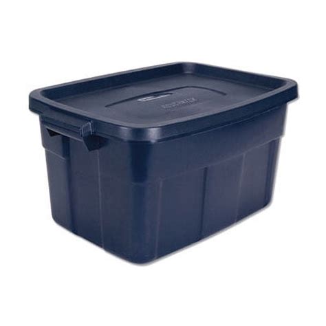 rubbermaid dark indigo metallic roughneck storage box rmrt140008|Rubbermaid Roughneck Storage Box 14 gal 15.88 x 23.88 x .